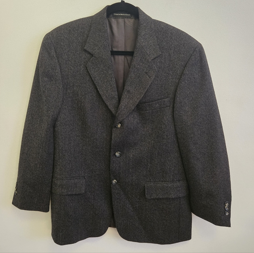 Oscar De La Renta Menswear Virgin Wool Donegal Tweed Blazer Size 38 Short